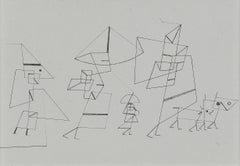 Paul Klee Radierung „“Familienspaziergang ( Tempo II)“