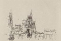 Gravure de Paul Klee « Niederlndische Katedrale » ( Katedrale niederlndische)