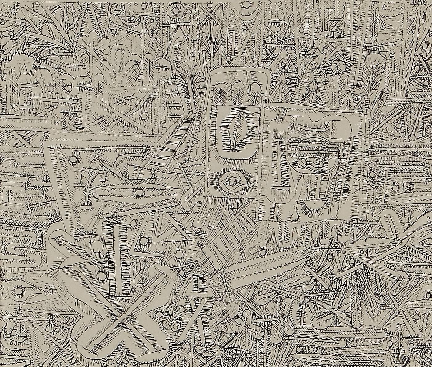 Jean Paul Klee Radierung „Basar-Stilleben“