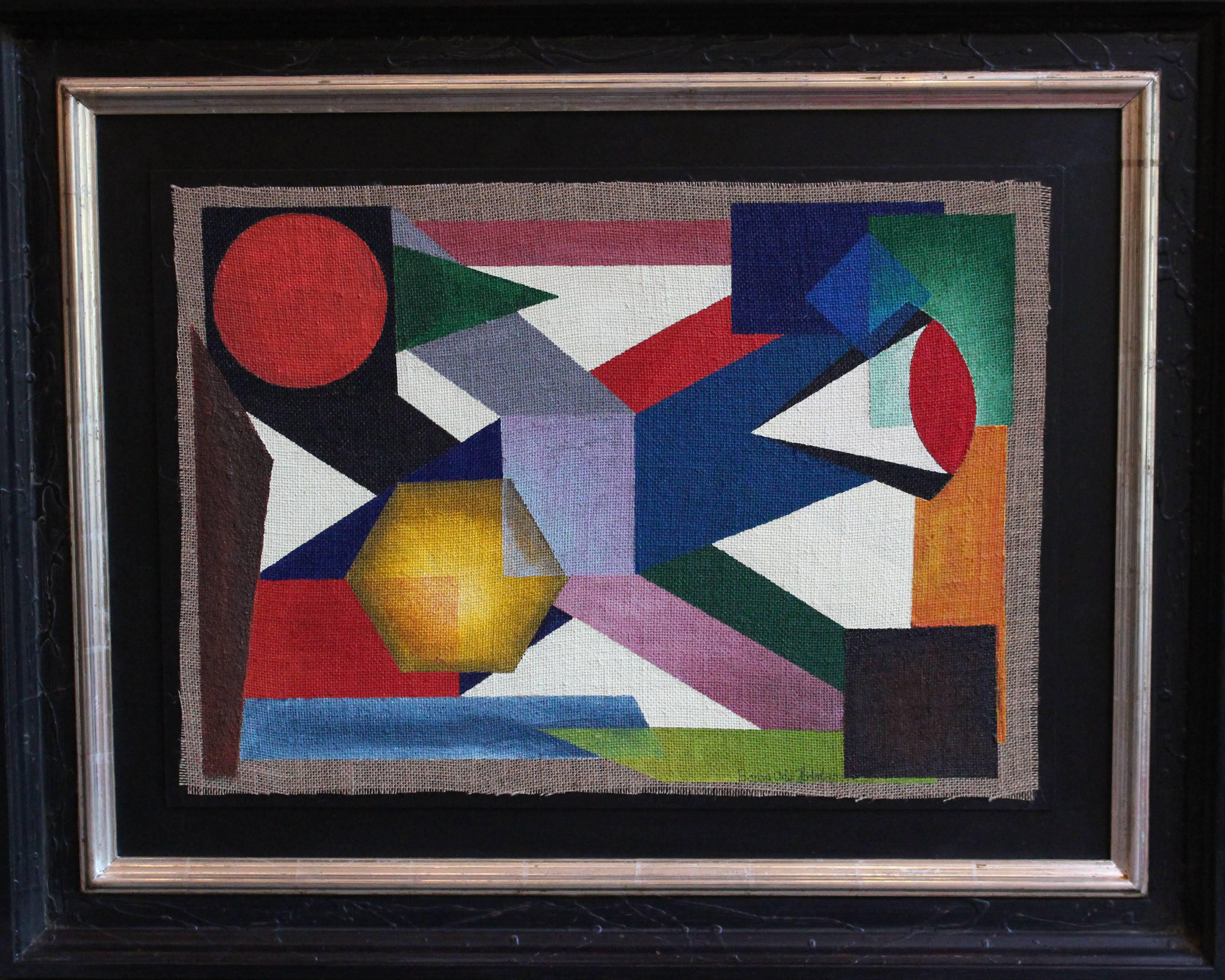 This is a very fine example of abstract art done on jute with acrylic paint. Signed. Framed. Dimensions are: 18.11 x 25.98 in ( 48 x 68 cm ). 
It comes directly from the studio of the artist. 

Udo Haderlein was born in Bamberg, Germany in 1976. He