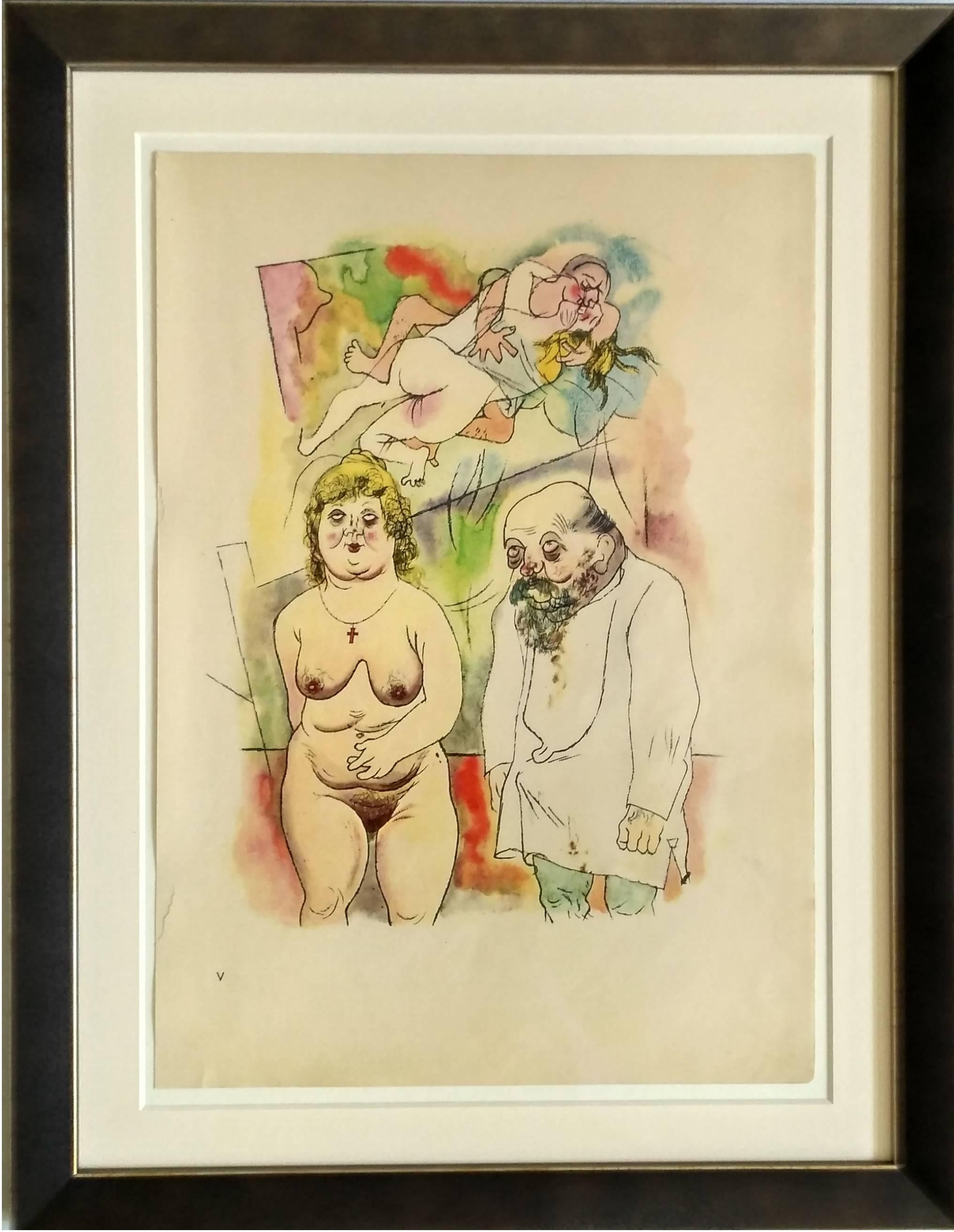 George Grosz "Pappi und Mammi" ( Daddy and Mommy ) Lithograph, 1922