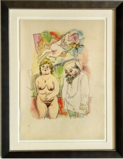 George Grosz "Pappi und Mammi" ( Daddy and Mommy ) Lithograph, 1922