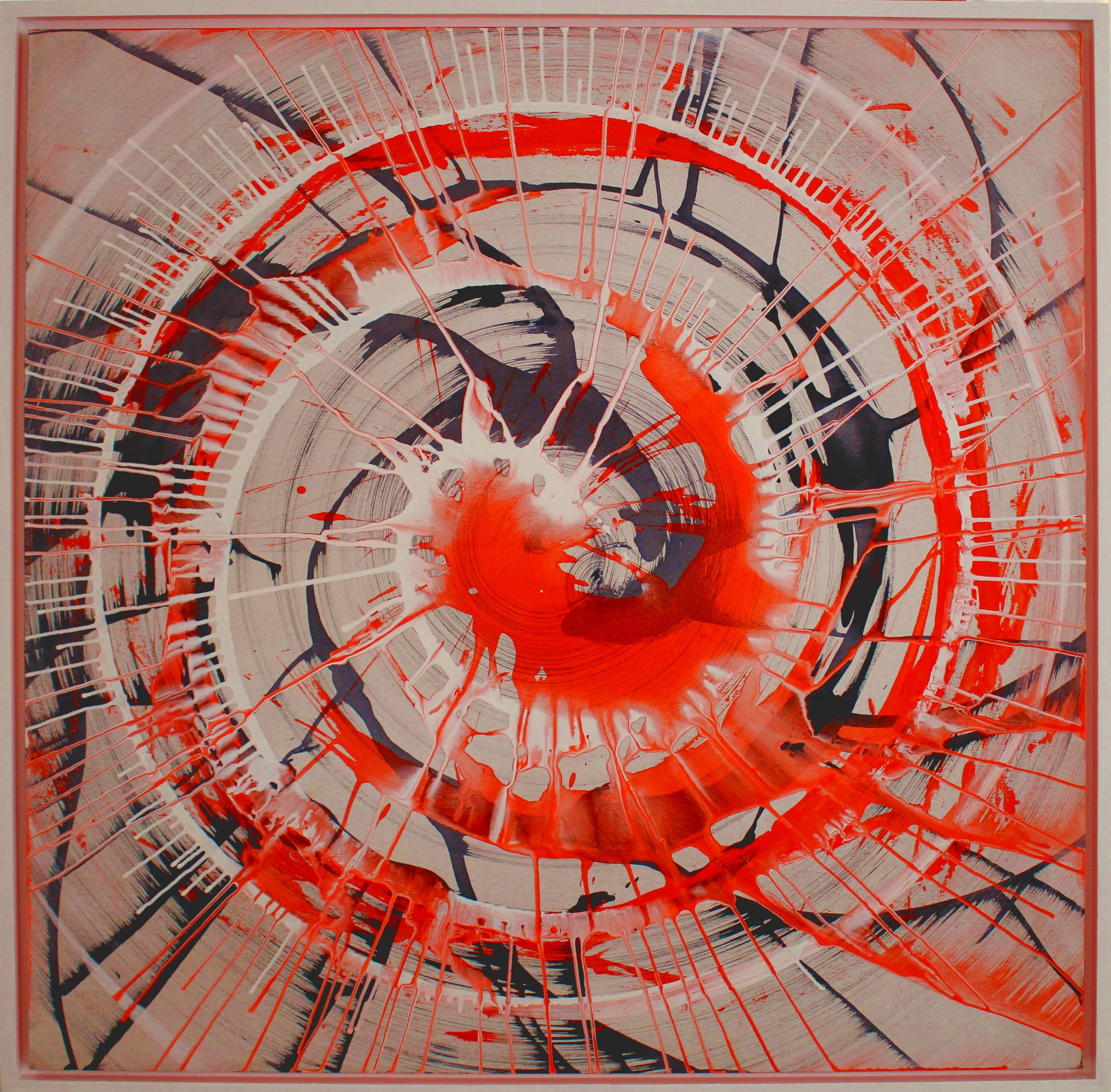 Acryltusche auf Holzplatte, 2017. Signiert, betitelt und datiert auf der Rückseite. Gerahmt. Es kommt direkt aus dem Studio des Künstlers.
Die Abmessungen sind: 34,25 x 34,25 x 1,18 Zoll (87 x 87 x 3 cm) 

Udo Haderlein wurde 1976 in Bamberg,