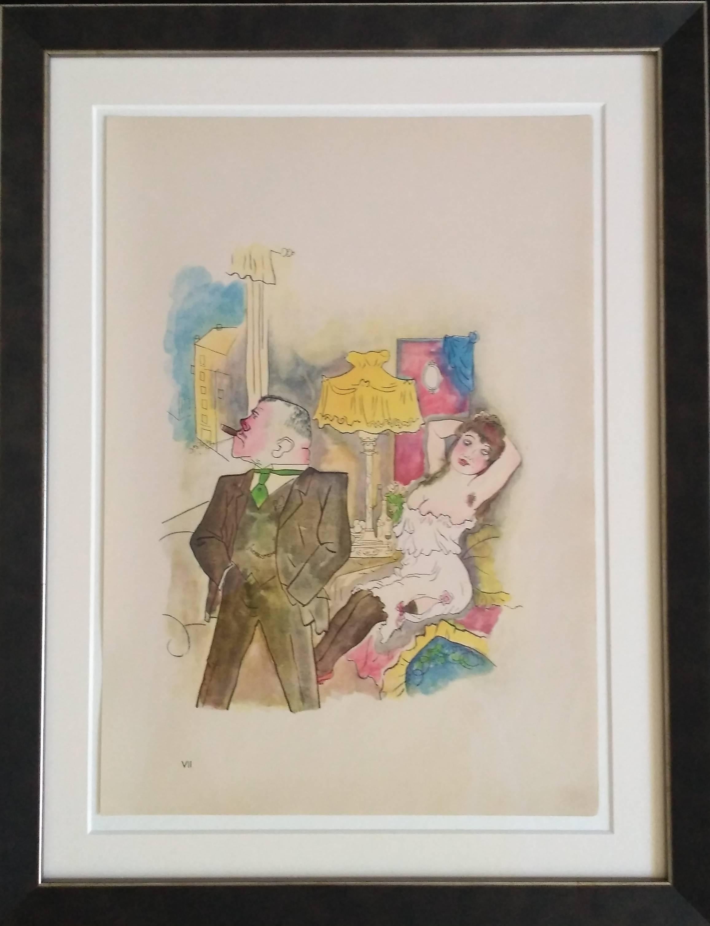 (after) George Grosz Figurative Print – George Grosz Lithographie „Kraft und Anmut“ ( Strength and Grace ), 1922