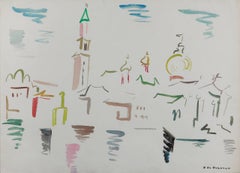 venezia watercolor Watercolor on Paper "San Marco - Venezia" by Helene de Beauvoir, 1960