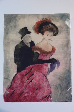 Erhard Klepper Pittura ad acquerello e guazzo "In Begleitung", 1948