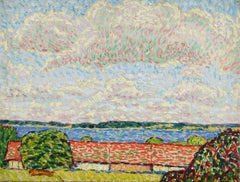 Hans Michaelson Oil Paint on Canvas "Seelandschaft mit hohem Himmel", 1909-1912