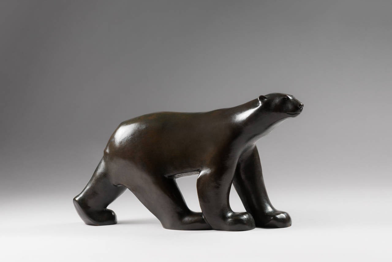 François Pompon Figurative Sculpture - François Pompon, Polar Bear, 1927-1933