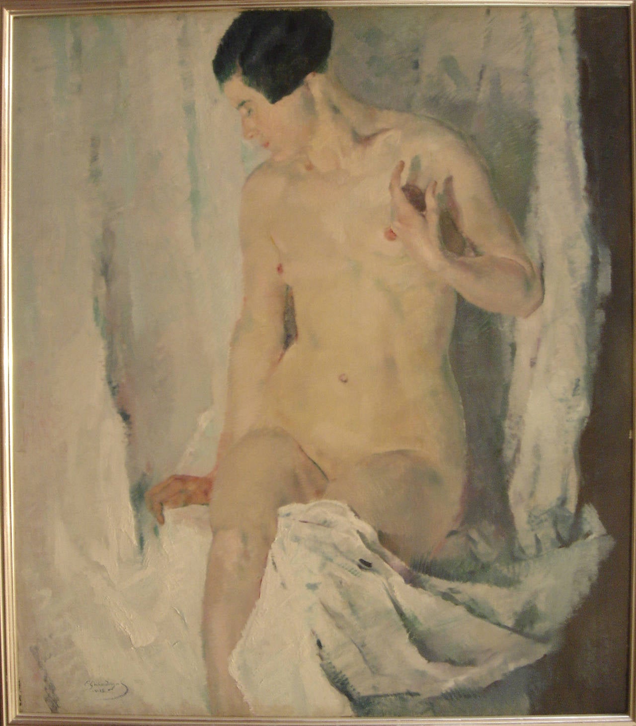 Constantin Gerhardinger Oil Paint "Female Nude", 1925