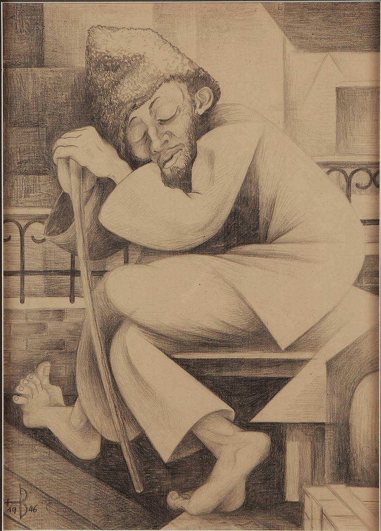 Pencil on wove paper, 1946 by Hans Brass ( 1885-1959 ), Germany. Monogrammed and dated lower left: HB 1946. Framed.
Measurements: 19.29 x 13.58 in ( 49,0 x 34,5 cm )