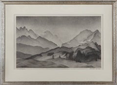 Litografia "Bergwelt / Wetterstein" di Alexander Kanoldt, 1937