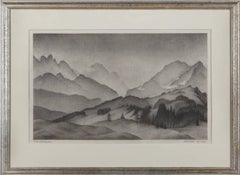 Lithographie „Bergwelt / Wetterstein“ von Alexander Kanoldt, 1937