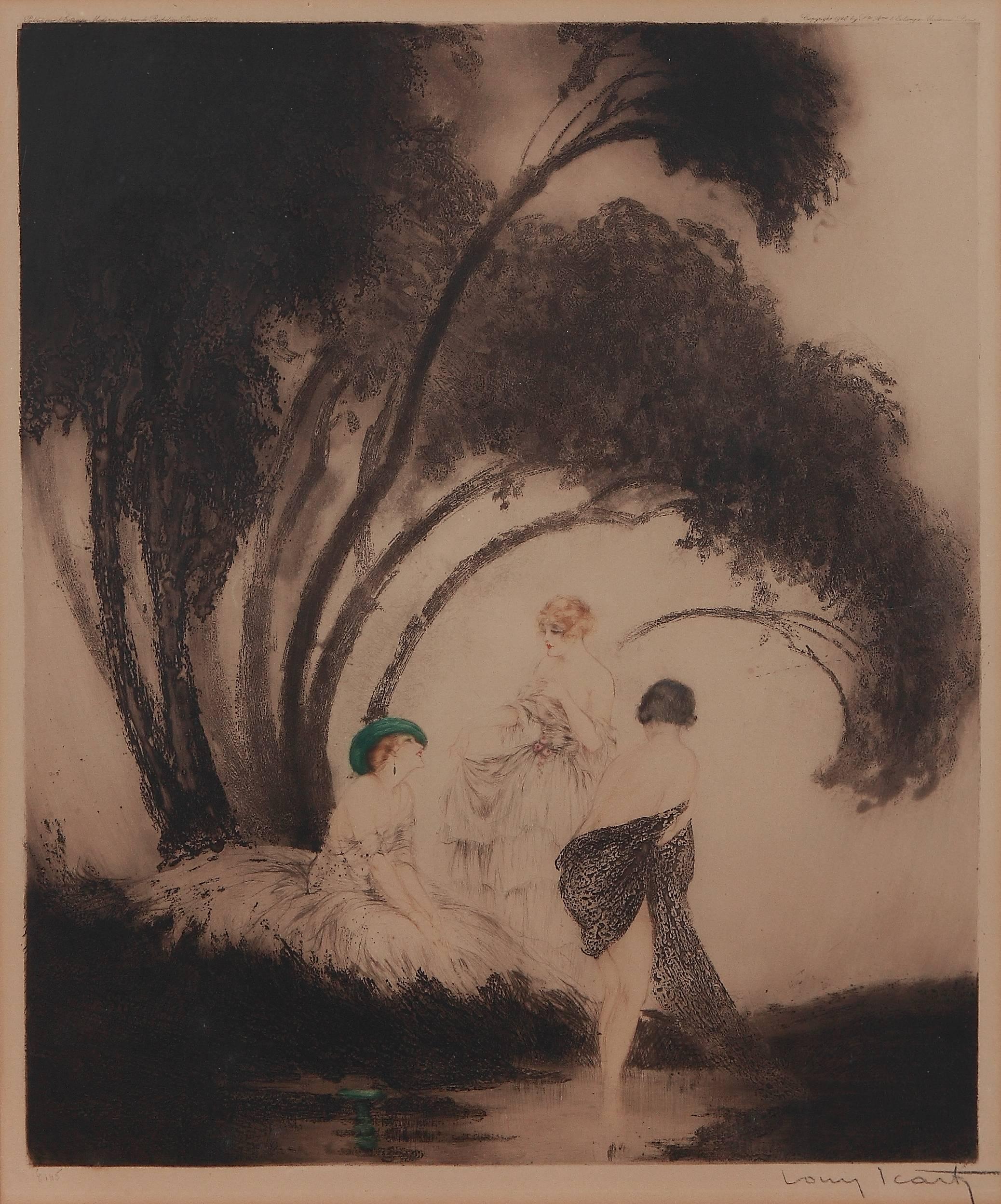 Louis Icart, Radierung „Badende“ (Badeanzüge), 1926 im Angebot 1