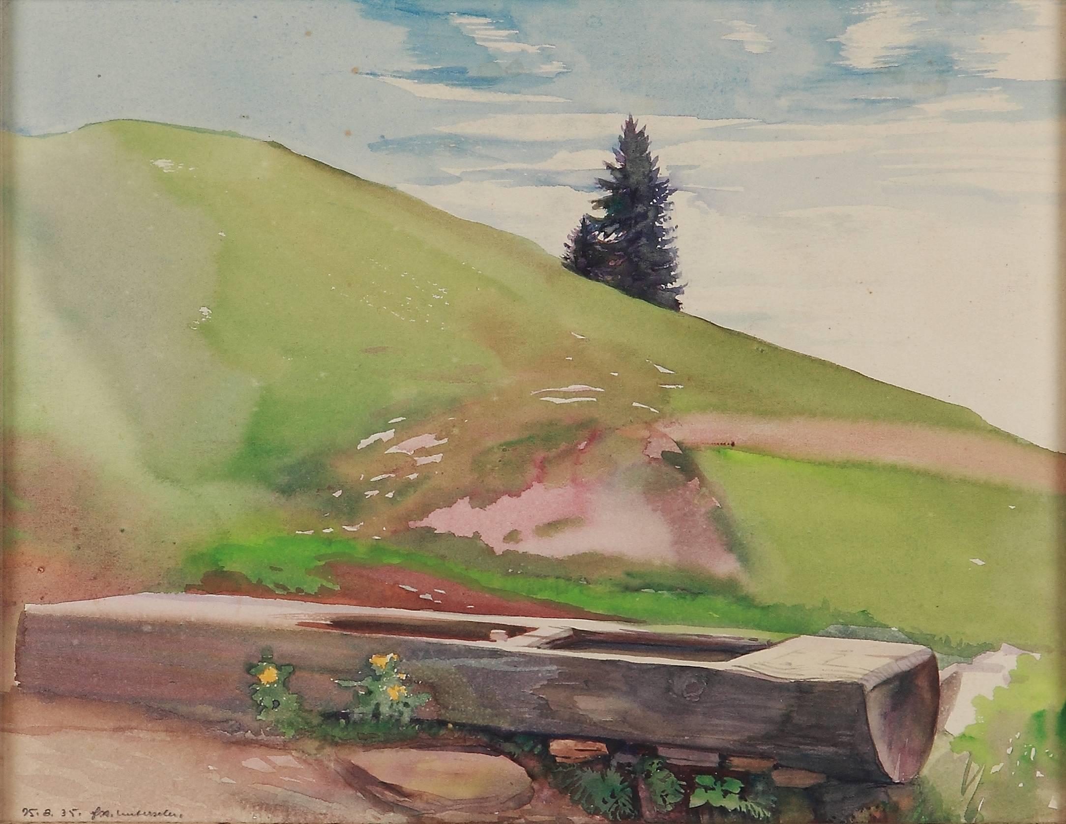 Franz Xaver Unterseher, Aquarellgemälde ohne Titel, 1935 im Angebot 1