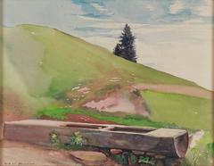 Franz Xaver Unterseher Watercolor Painting untitled, 1935