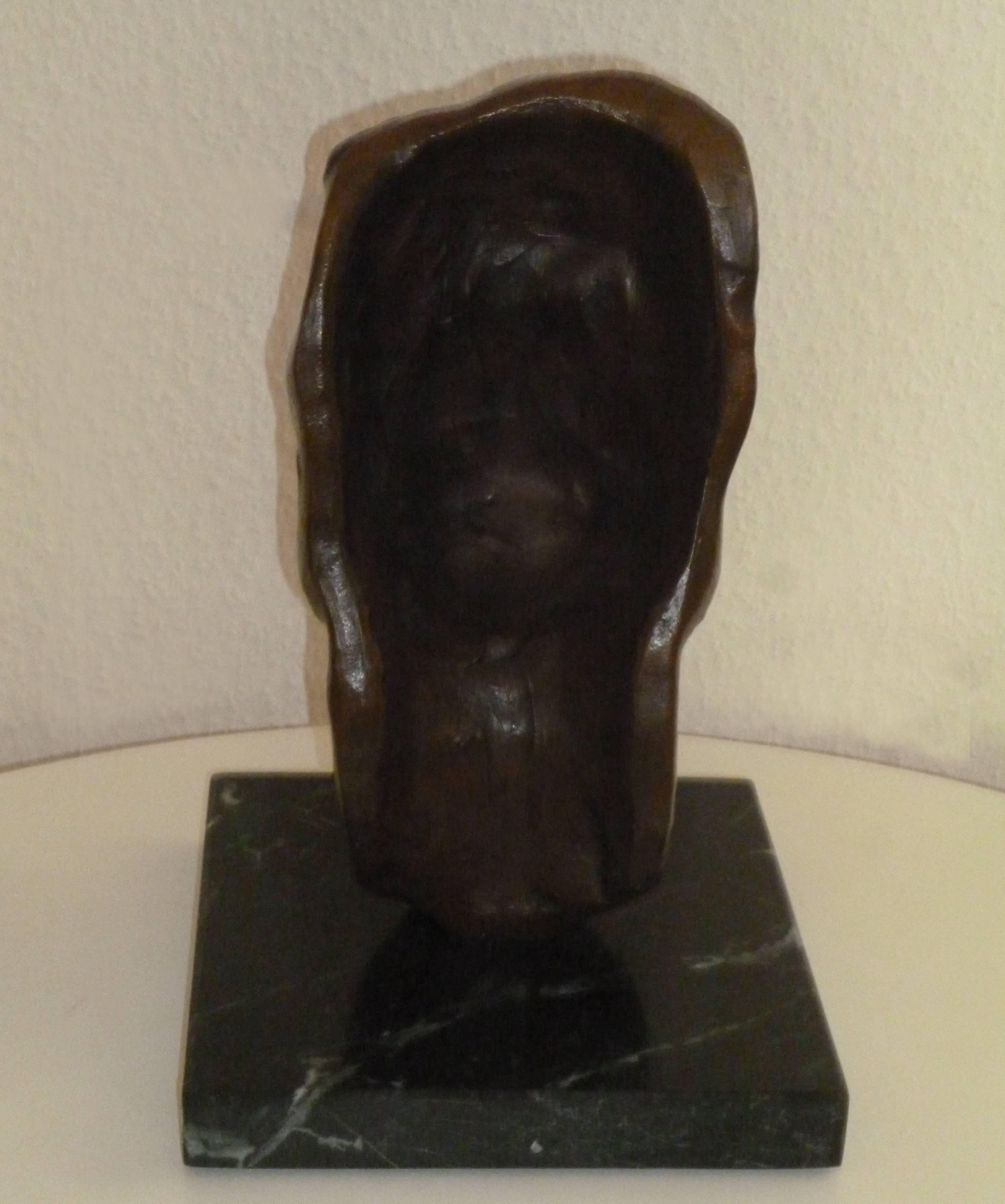 Bronze, brown patinated, 1923 by Renèe Sintenis ( 1888-1965 ), Germany.
On square marble base. Casted 1944-1945. Monogramed down on the back: R.S. Number 3 from edition of 5 pieces.
Height: 12.2 in ( 31 cm ), Width: 7.87 in ( 20 cm ), Depth: 7.87