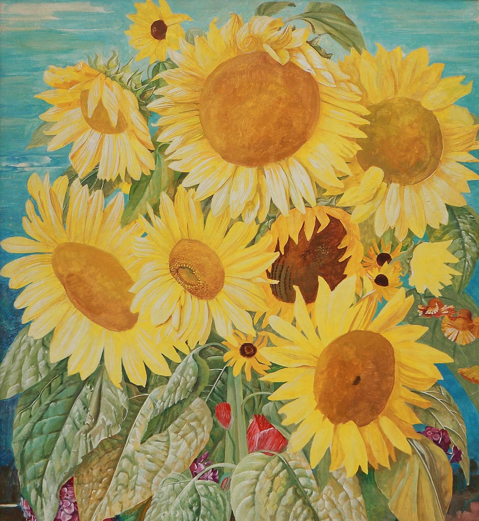 Franz Xaver Unterseher „Sonnenblumen), um 1929 im Angebot 1