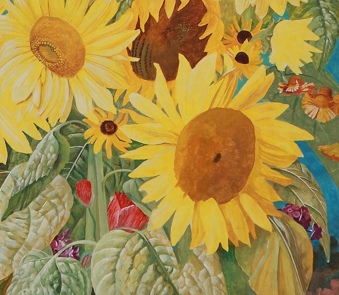 Franz Xaver Unterseher „Sonnenblumen), um 1929 im Angebot 3