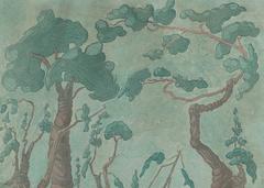 Watercolor on Cardboard "Arven am Matterhorn" by Carmina Manger, 1929