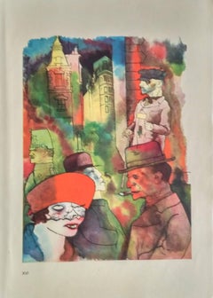 George Grosz Lithograph "Dämmerung" (Twilight ), 1922