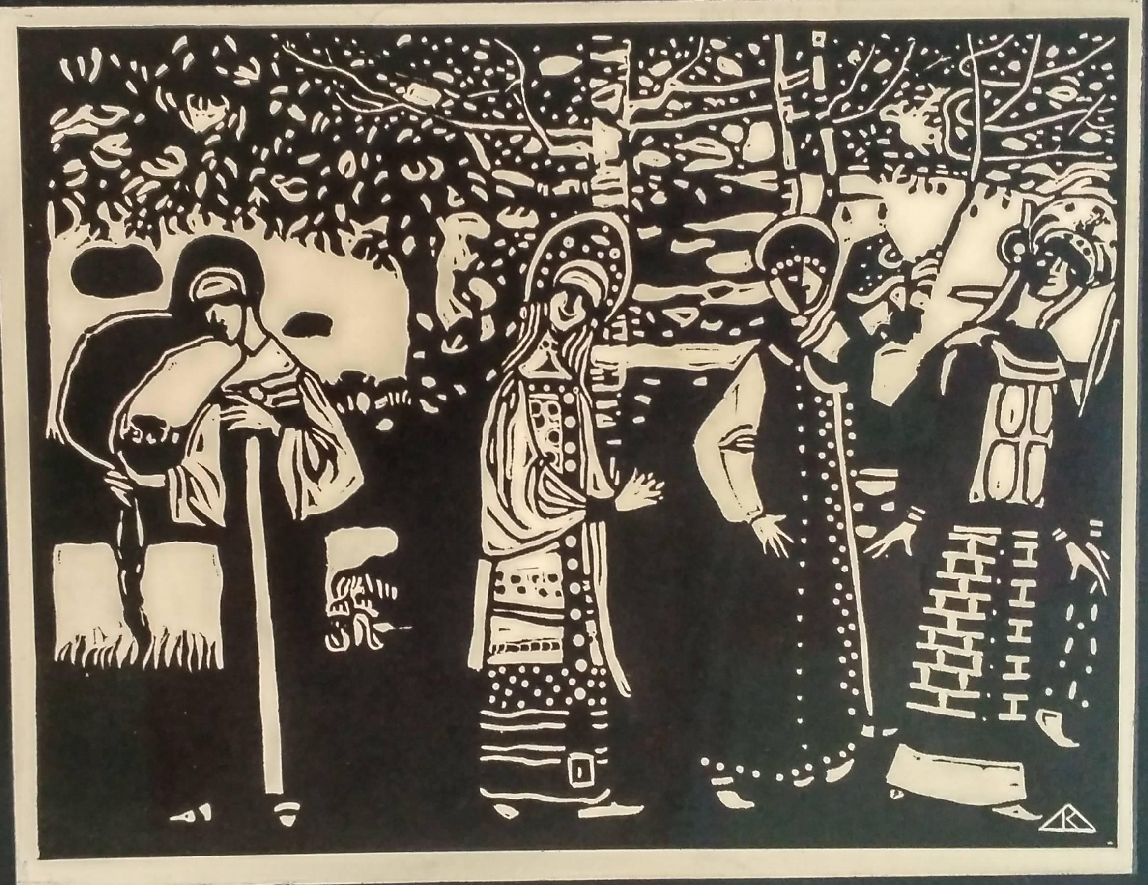 Heliogravur „Die Frauen in den Wäldern“ von Wassily Kandinsky, 1909 im Angebot 2