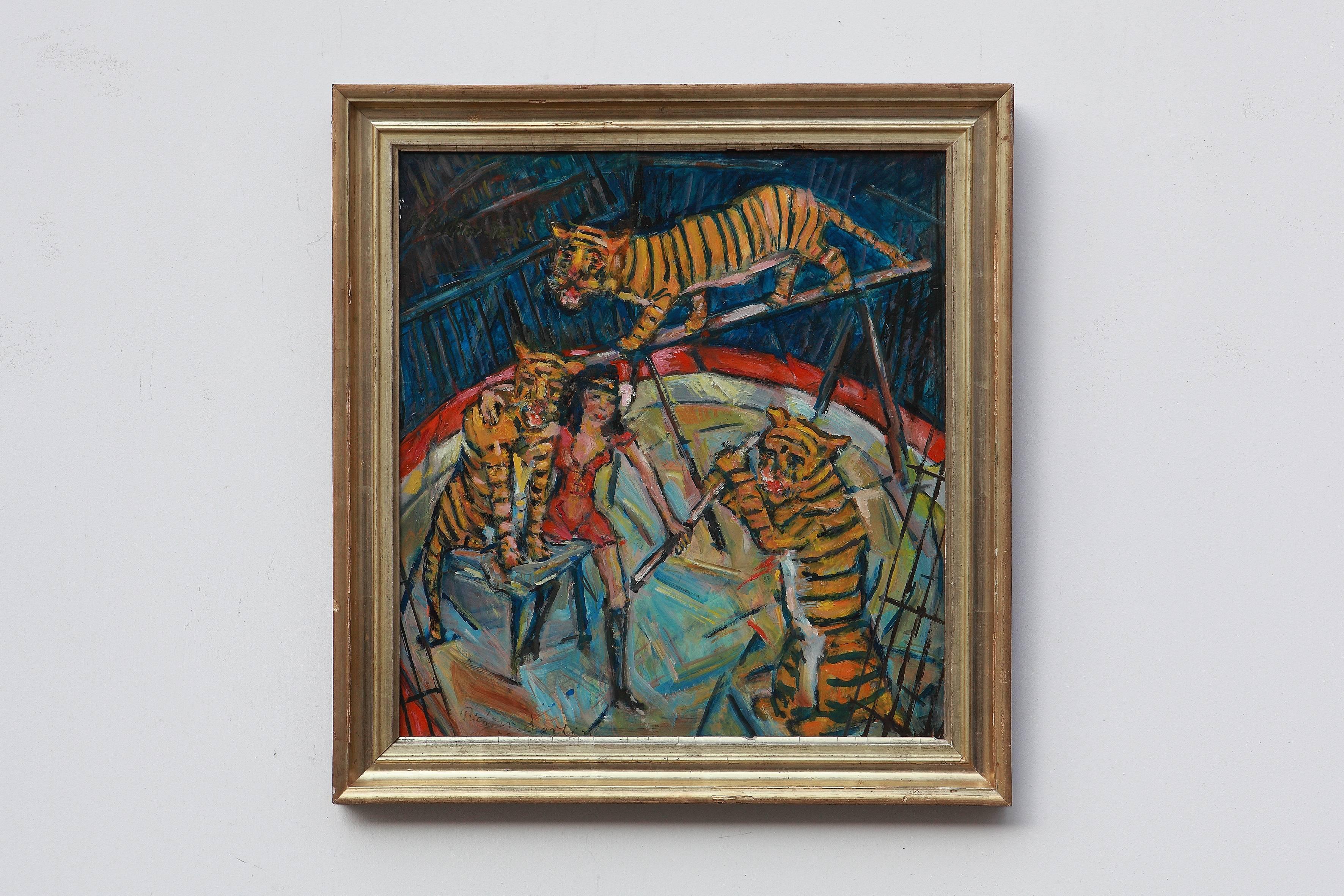 Heinrich Richter-Berlin - Peinture à l'huile - Formation de tigre, 1979 - Painting de Heinrich Richter (b.1884)