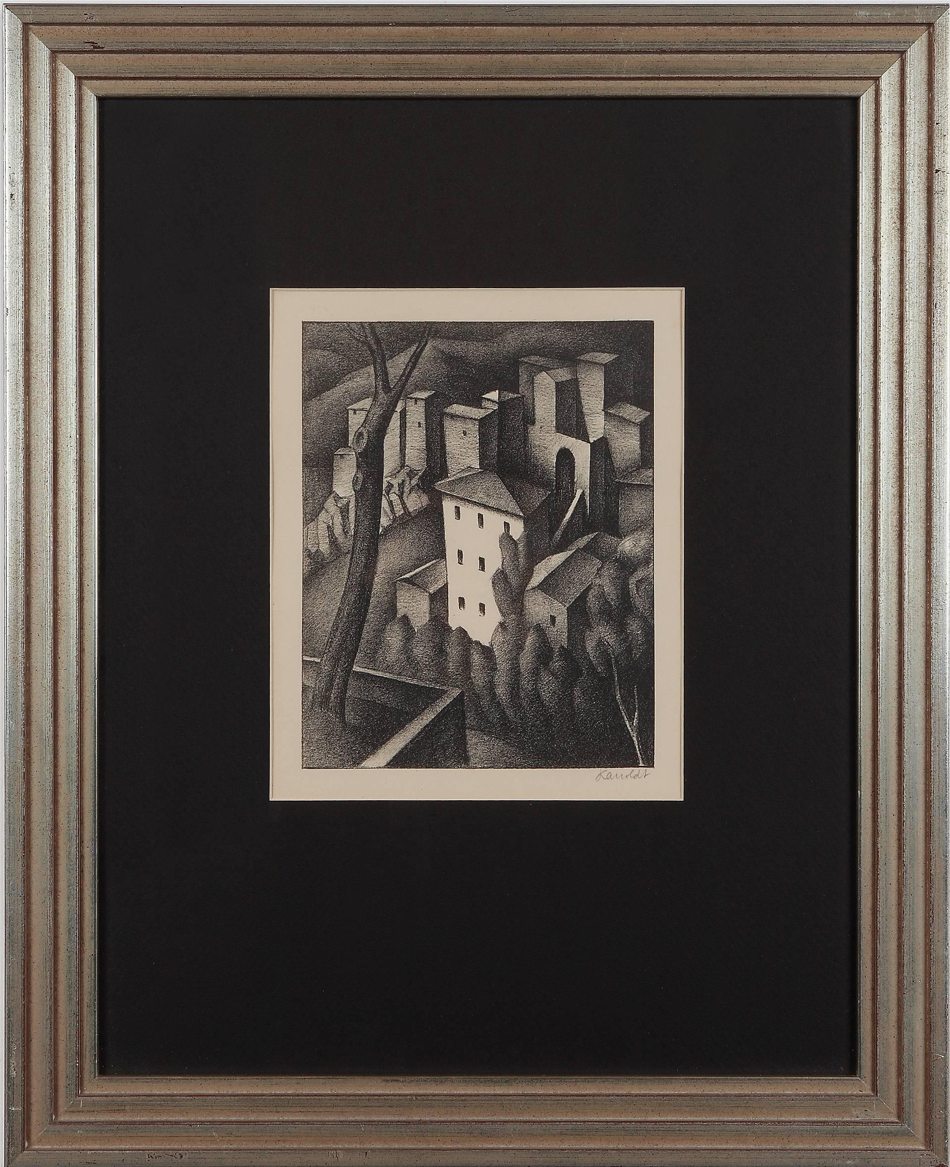Lithograph on paper, 1925 by Alexander Kanoldt, Germany. Signed in pencil lower right with 