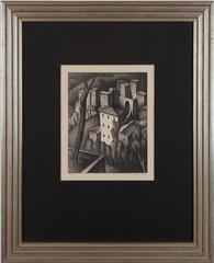 Alexander Kanoldt Lithographie „ Olevano V“, 1925