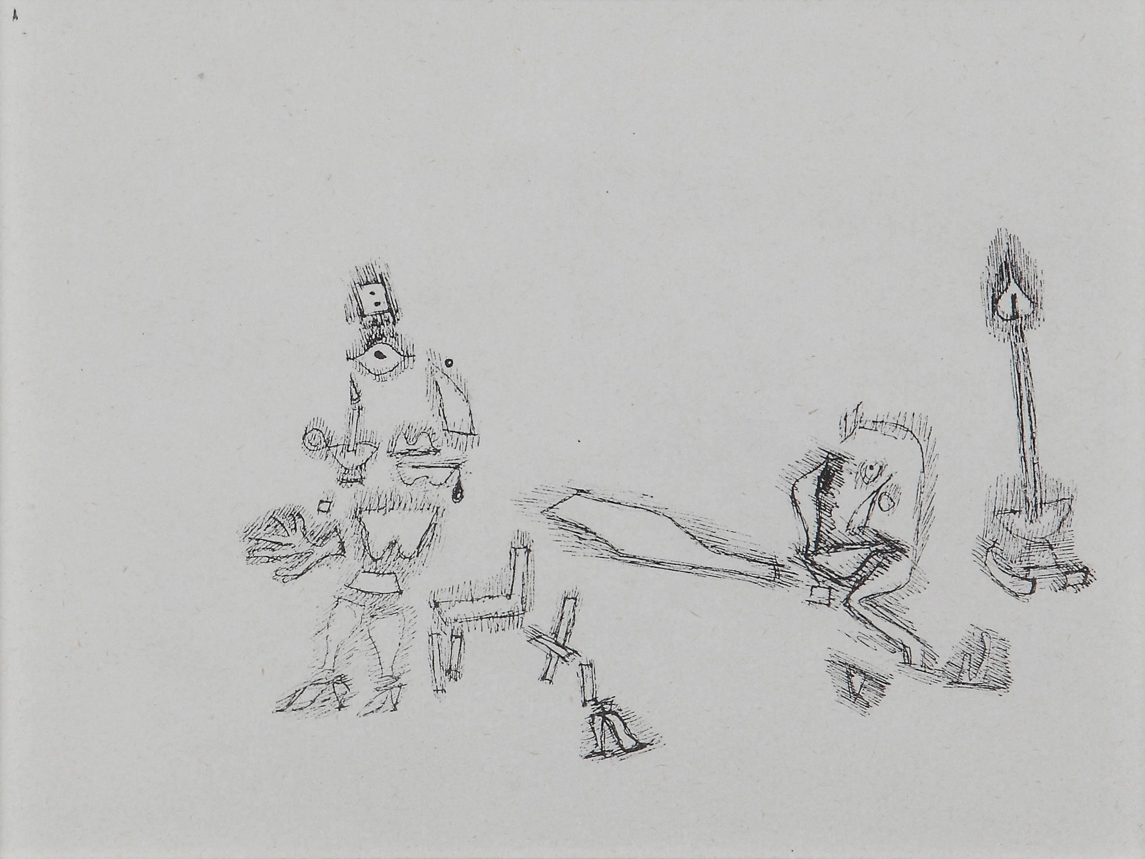 Héliogravure sur papier fait main, 1927 par Paul Klee. Du portefeuille "Paul Klee, Handzeichnungen 1921-1930" Ici no 41
Mesures : Image : 5.51 x 7.48 in ( 14 x 19 cm ), Encadré : 13.43 x 15.16 x 0.59 in ( 34,1 x 38,5 x 1,5 cm )

 