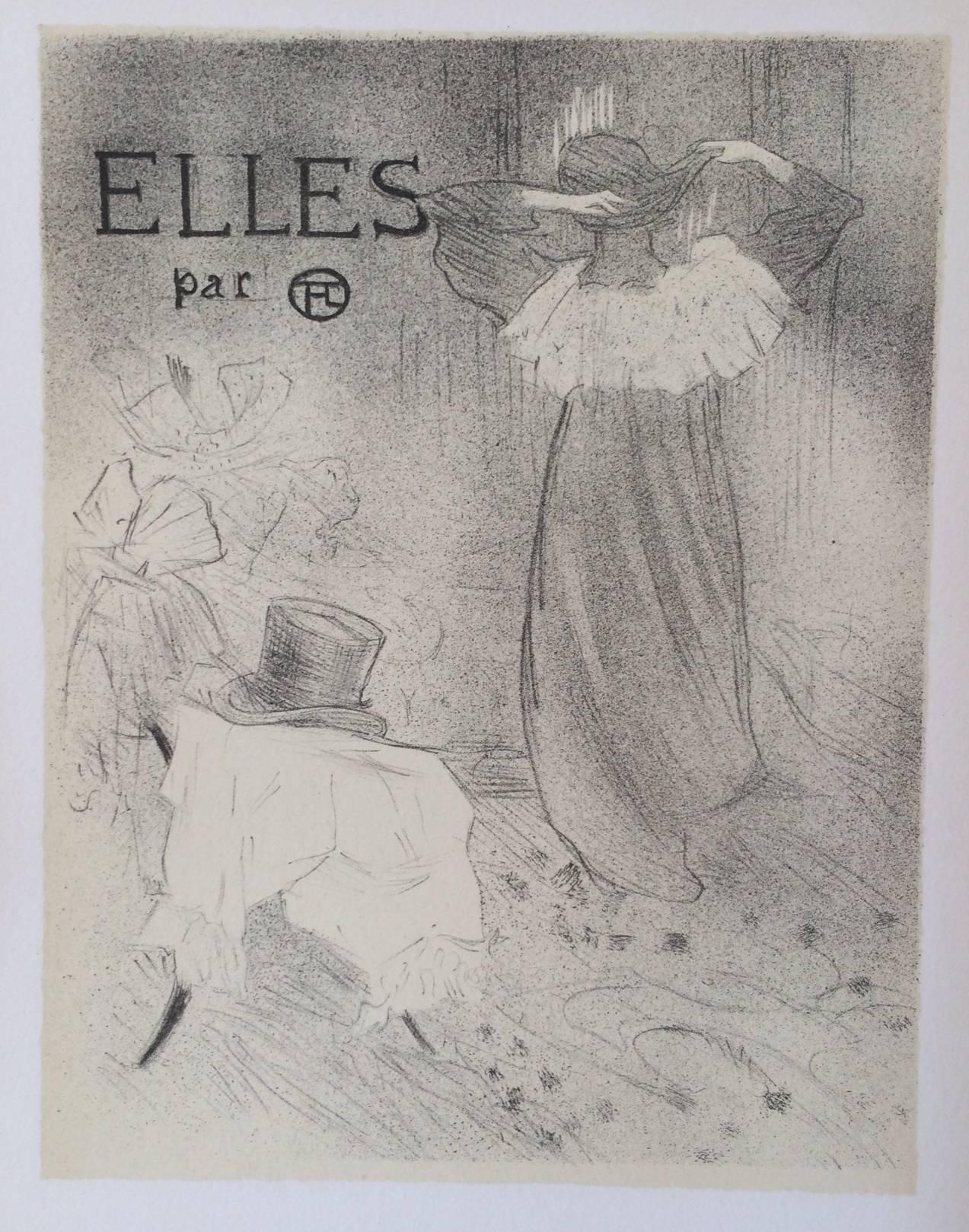 (After) Henri Toulouse Lautrec Figurative Print - "Couverture" ( Front Page ), from "Elles" Lithograph by Henri Toulouse Lautrec