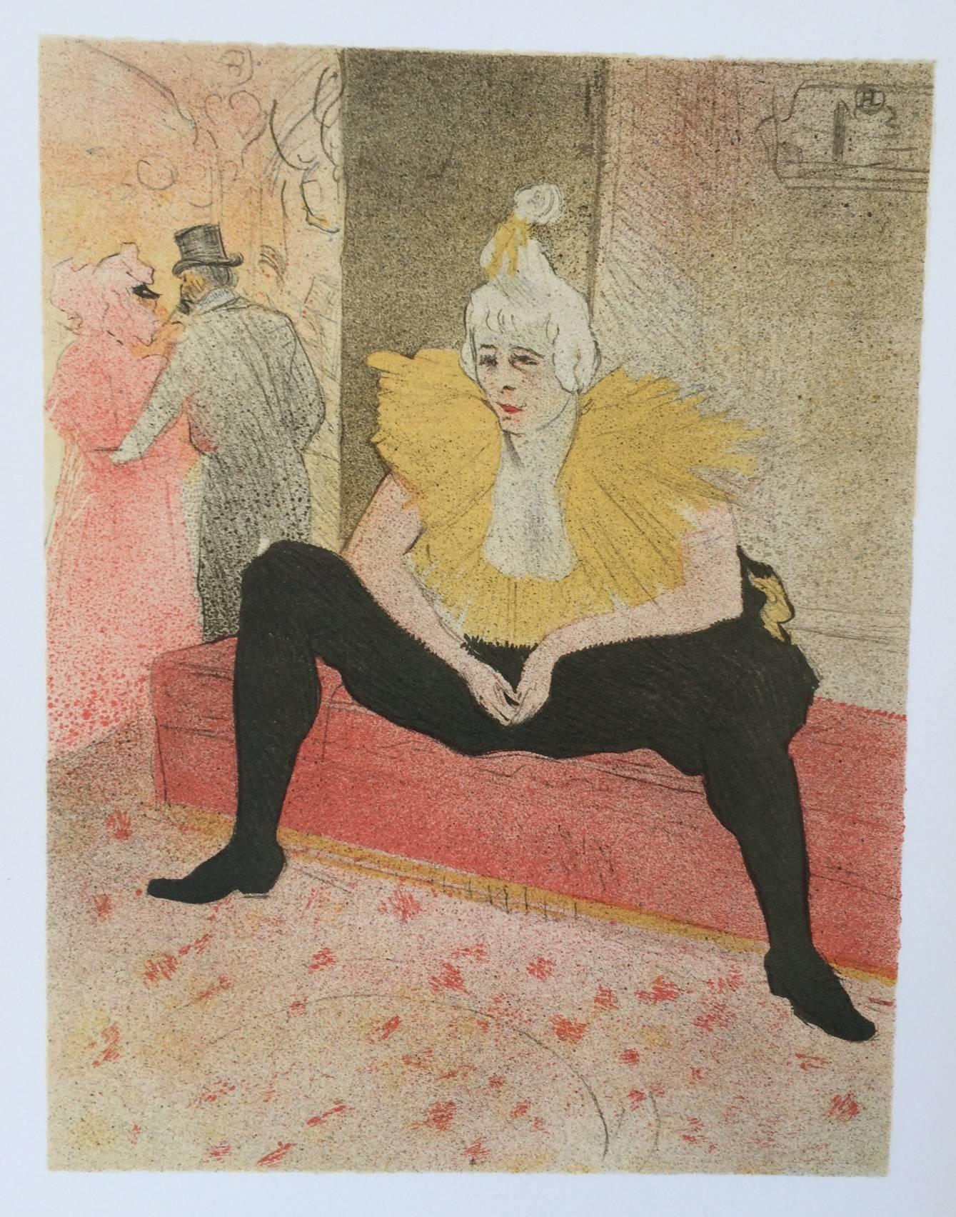 (After) Henri Toulouse Lautrec Figurative Print - "Clownesse Assise"