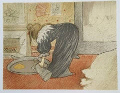 "Le Tub" from "Elles" Color Lithograph by Henri Toulouse Lautrec