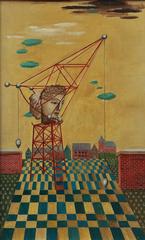 Heinz Borchers: „Siderisches Pendel“, Ölgemälde auf Karton, 1963