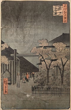 "Amanecer en el interior del Yoshiwara" Utagawa Hiroshige, Paisaje japonés, Ukiyo-e