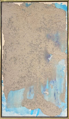 "Fogbank" Sherron Francis, Female Abstract Expressionist, Blue and Brown