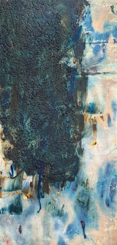 "Untitled" Sherron Francis, Color Field, Intense Blue, White, Female Ab-Ex
