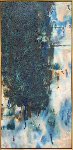 "Untitled" Sherron Francis, Color Field, Intense Blue, White, Female Ab-Ex