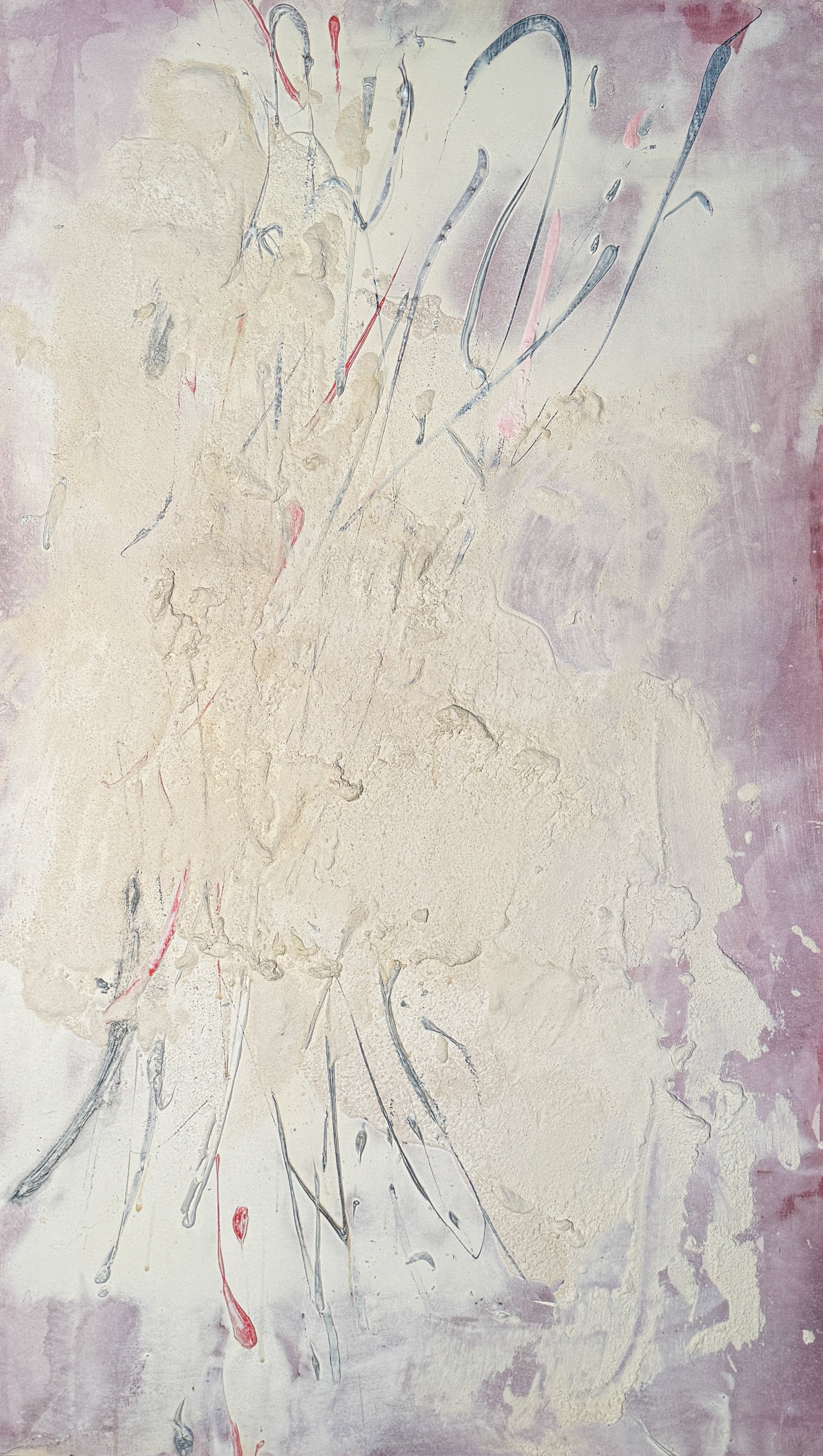 "Zelda's Veldt" Sherron Francis, Subtle Purple, White, Impasto, Gestural, Ab-Ex