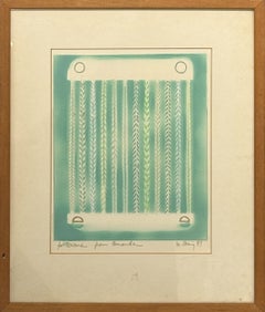 "Senza titolo" Mary Obering, Artista donna, Motivi astratti, Blu, Verde