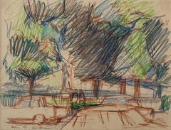 «Estudio para Luxemburgo», Jean Hélion, modernista, francés, jardines parisinos