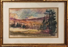 "Mountain Landscape" Wayne Morrell, American Impressionist, Skyscape, Purple