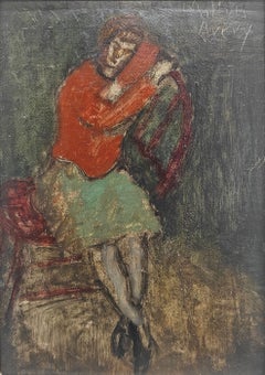 "Senza titolo (Figura seduta)" Milton Avery, Modernista, Scena d'interni, Astratto