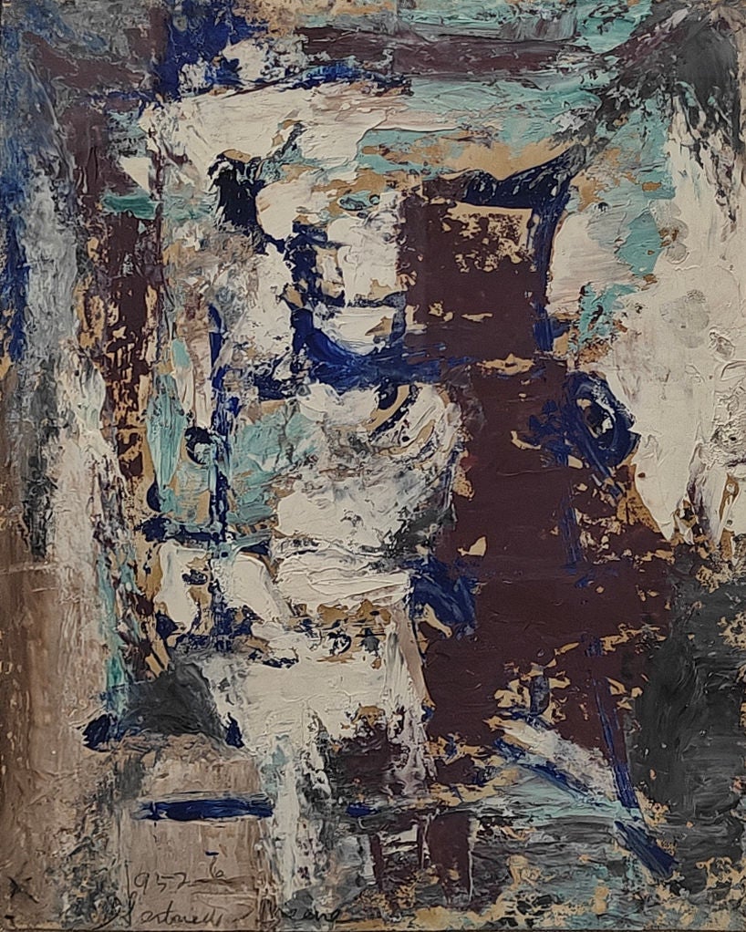 Gertrude Greene
VOP #3, 1952
Signed and dated lower left
Oil on paper
10 1/2 x 8 3/4 inches


Gertrude Glass Greene was a pioneering American abstract artist, sculptor, designer, and educator whose work placed her at the forefront of geometric
