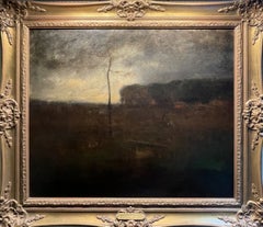 „Ein bewölkter Tag“ George Inness, Tonalist, stimmungsvoller Himmel, Abenddämmerung, amerikanisch