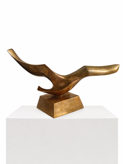 „Ohne Titel (Vogel)“ Leonardo Nierman, abstrakte Skulptur, biomorph, Welle, modern