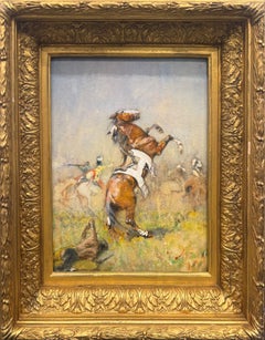 "Plains Battle Scene (The Medicine Lance)" De Cost Smith, Rearing Horse, West