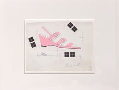 "Untitled (Shoe)" Andy Warhol, Pop Art, Fashion Design, Pink Color, Sketch