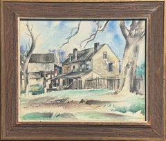 "Home in New Jersey" Earl Horter, American Home, House in Countryside, Sky