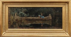 "Canoeing on Kezar Lake, Maine" Douglas Volk, Northeast, American Rural Scene