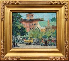"Downstreet in Sag Harbor" Thomas Greenley Jr., Impressionist, American Town